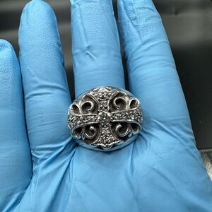 Chrome heart pave Diamond Keeper Ring size 12